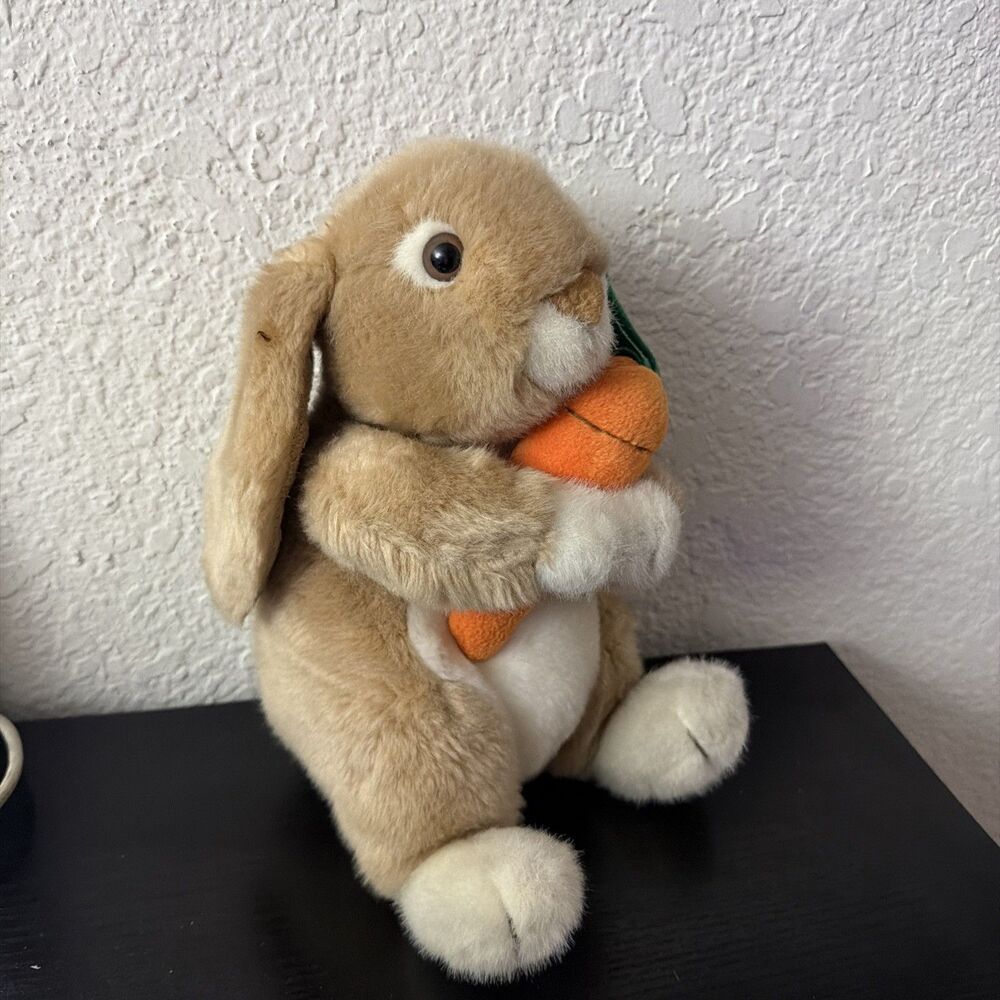 Plush Rabbit Holding Carrot Plush 12" Mervyns California